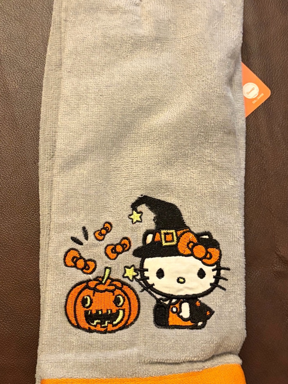 2 for $12 Hello Kitty Gray Towel with Orange Halloween Tag